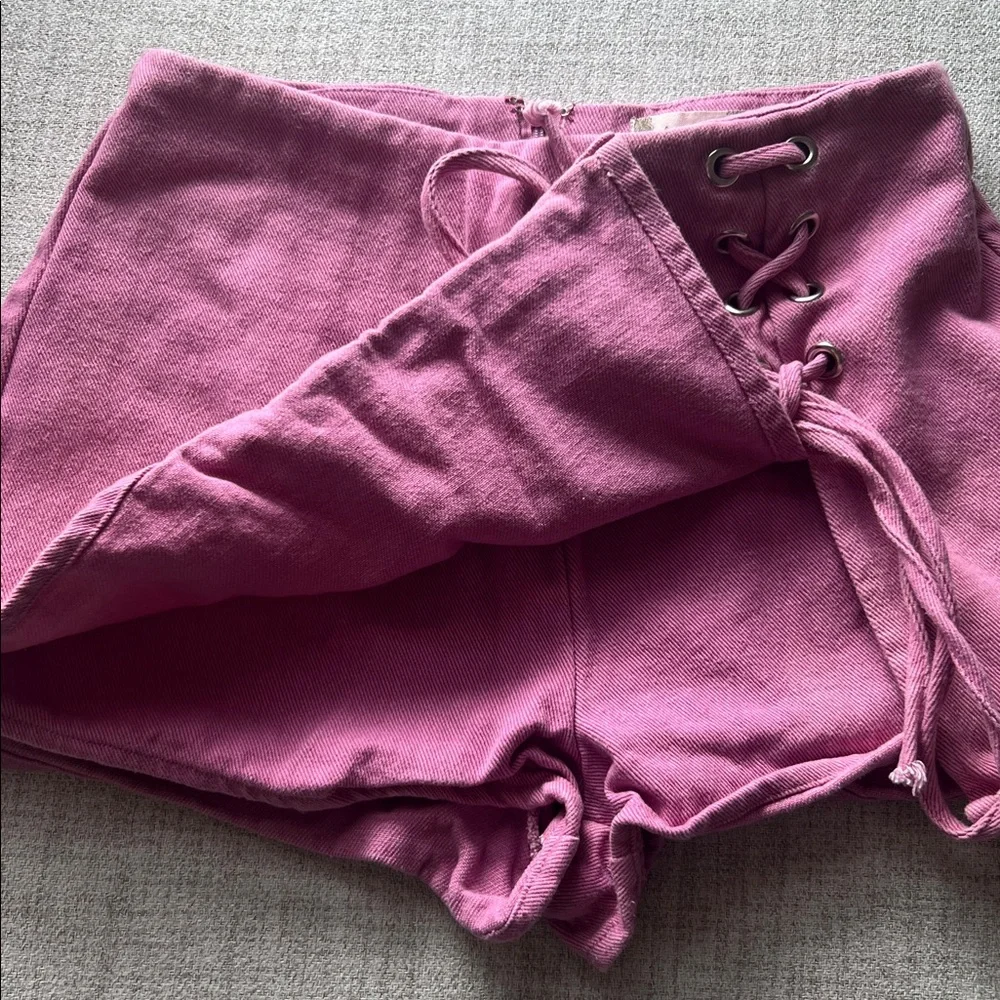 Altar'd State Pink Denim Mini Skirt - Picture 4 of 10
